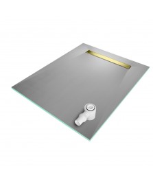 Wet Room Shower Trays - Tiled Floor - Linear Drain - End - Flexi Dual Gold - 900 X 1200 X 30 Mm