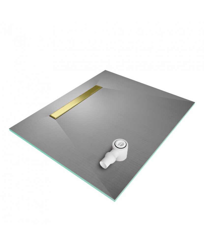 Wet Room Shower Trays - Tiled Floor - Linear Drain - Side - Flexi Dual Gold - 1600 X 900 X 30 Mm